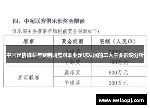 中国足协降薪与赛制调整对职业足球发展的三大主要影响分析
